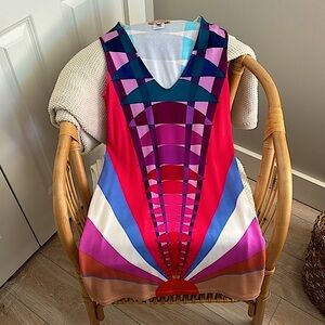 Mara Hoffman Colorblock Ponte Stretch Sleeveless Shift Dress